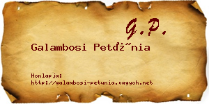 Galambosi Petúnia névjegykártya